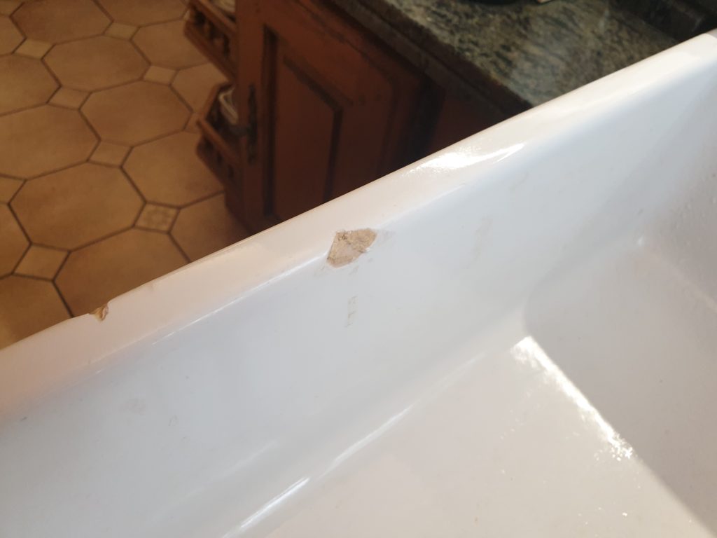 BELFAST SINK CHIP REPAIR MANCHESTER BEFORE
