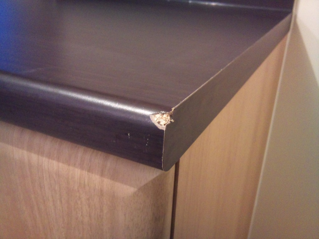 WORKTOP CORNER CHIPPED OFF